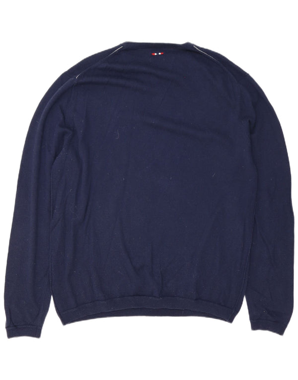 Napapijri Herre Crew Neck Jumper Sweater 2XL Navy Blue Merino Wool