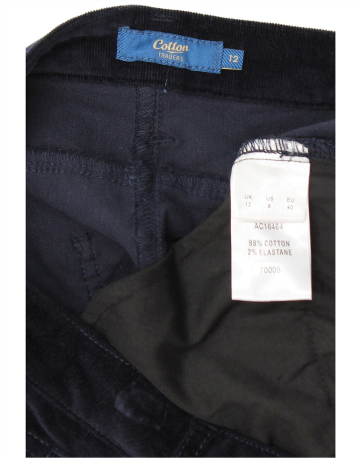 COTTON TRADERS Dame fløjlsbukser UK 12 Medium W30 L27 Navy Blue