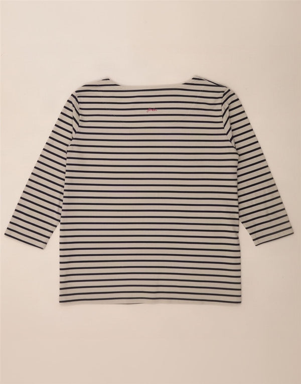 Joules dametop 3/4 ærmer UK 18 XL Hvidstribet bomuld