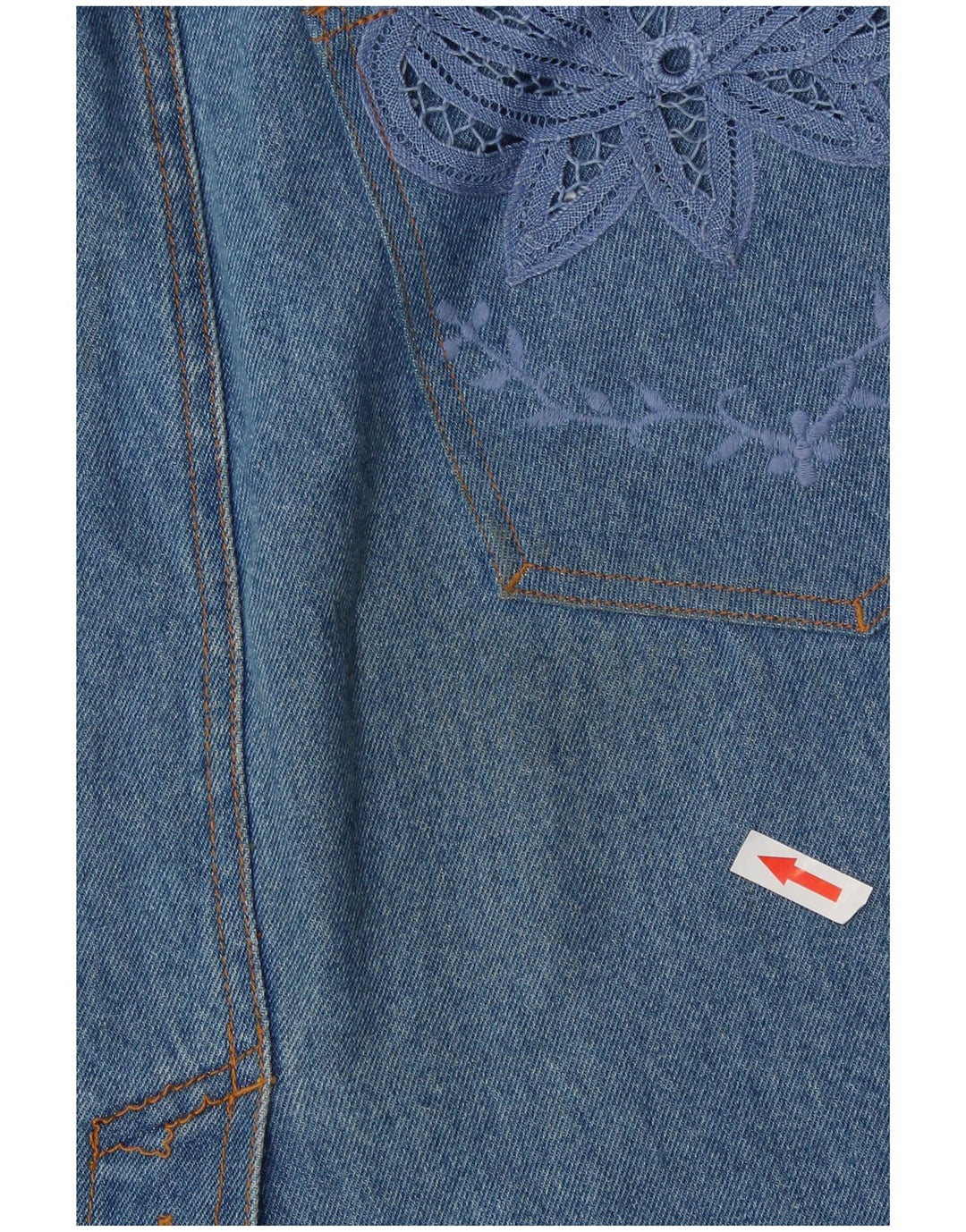 TOGETHER Dame Denim Nederdel UK 12 Medium W28 Blå Bomuld