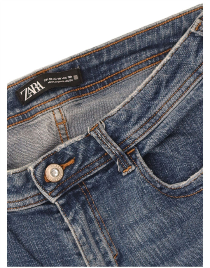Zara Dame Distressed Skinny Jeans EU 40 Medium W30 L27 Blå