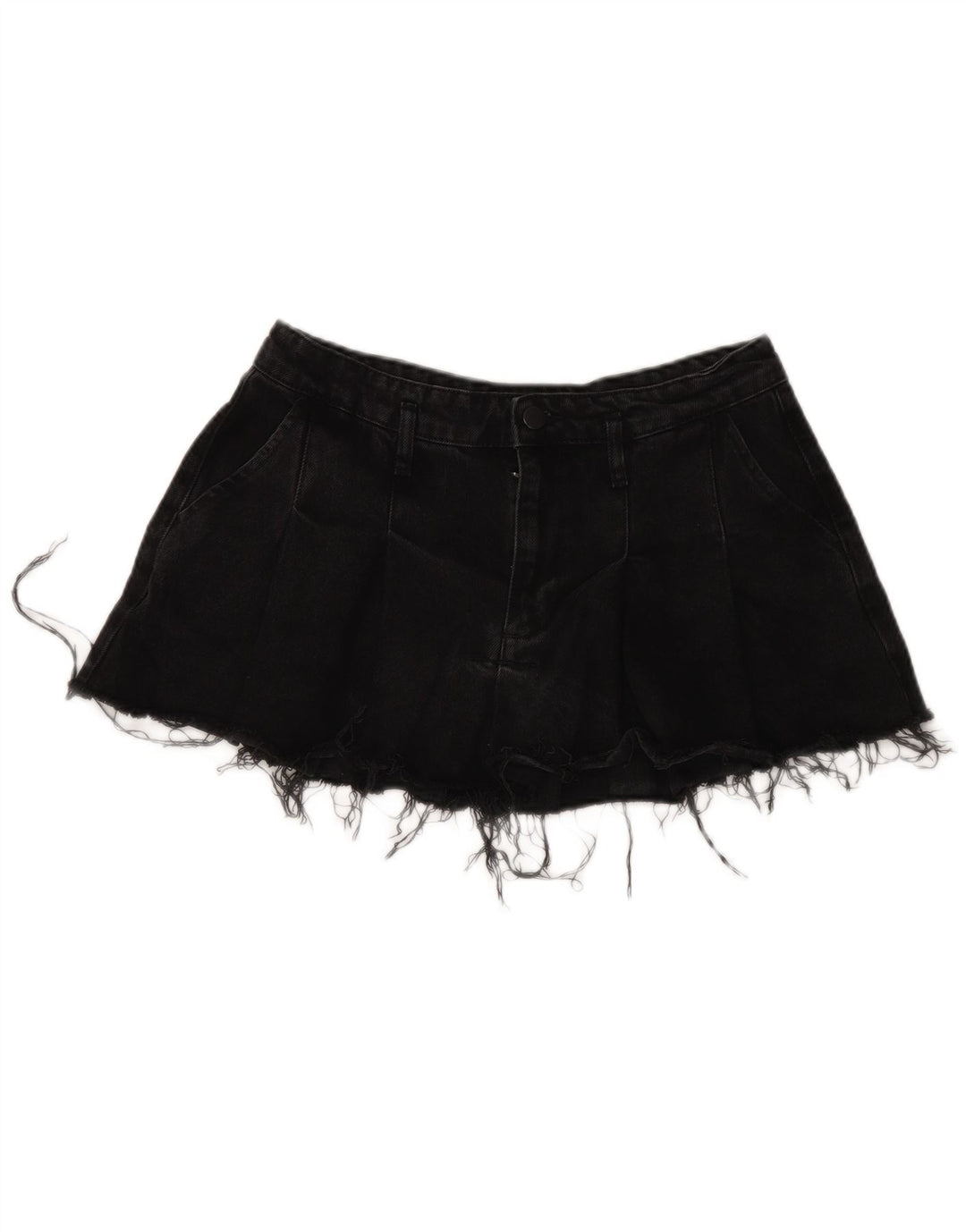 Zara Dame Mini Denim Nederdel Medium W32 Sort Bomuld