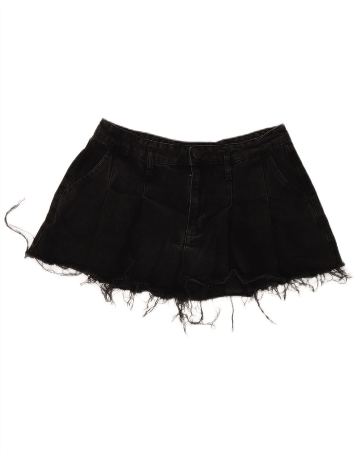 Zara Dame Mini Denim Nederdel Medium W32 Sort Bomuld