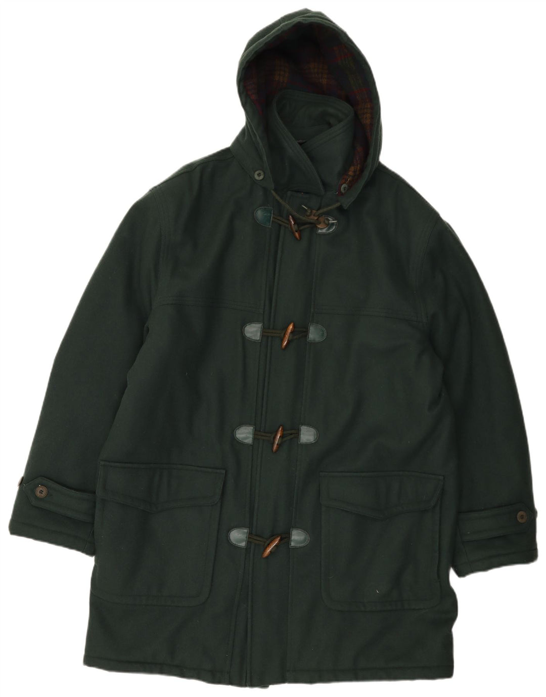 Faciba Herre Hooded Duffel Coat IT 54 2XL Grøn Uld