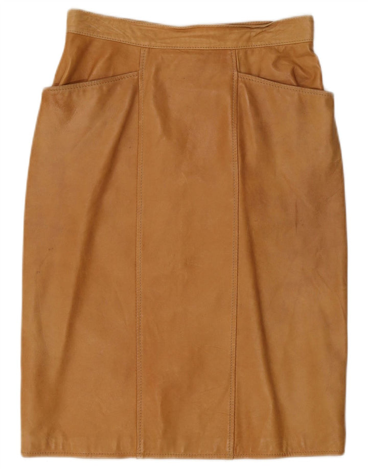 Vintage lædernederdel til kvinder IT 44 Medium W30 Beige