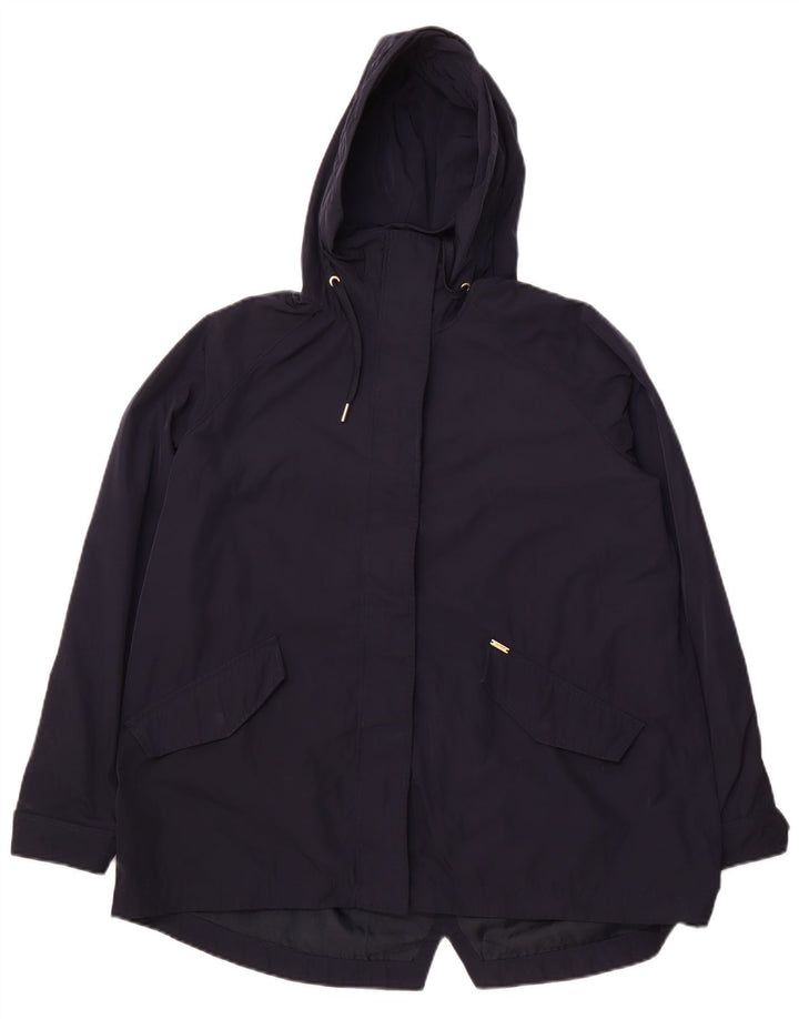JOULES Womens Oversized Hooded Windbreaker Jacket UK 10 Small  Navy Blue