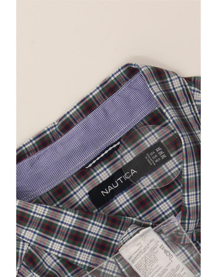 NAUTICA Mens Shirt 2XL Green Check Cotton Vintage Nautica and Second-Hand Nautica from Messina Hembry 