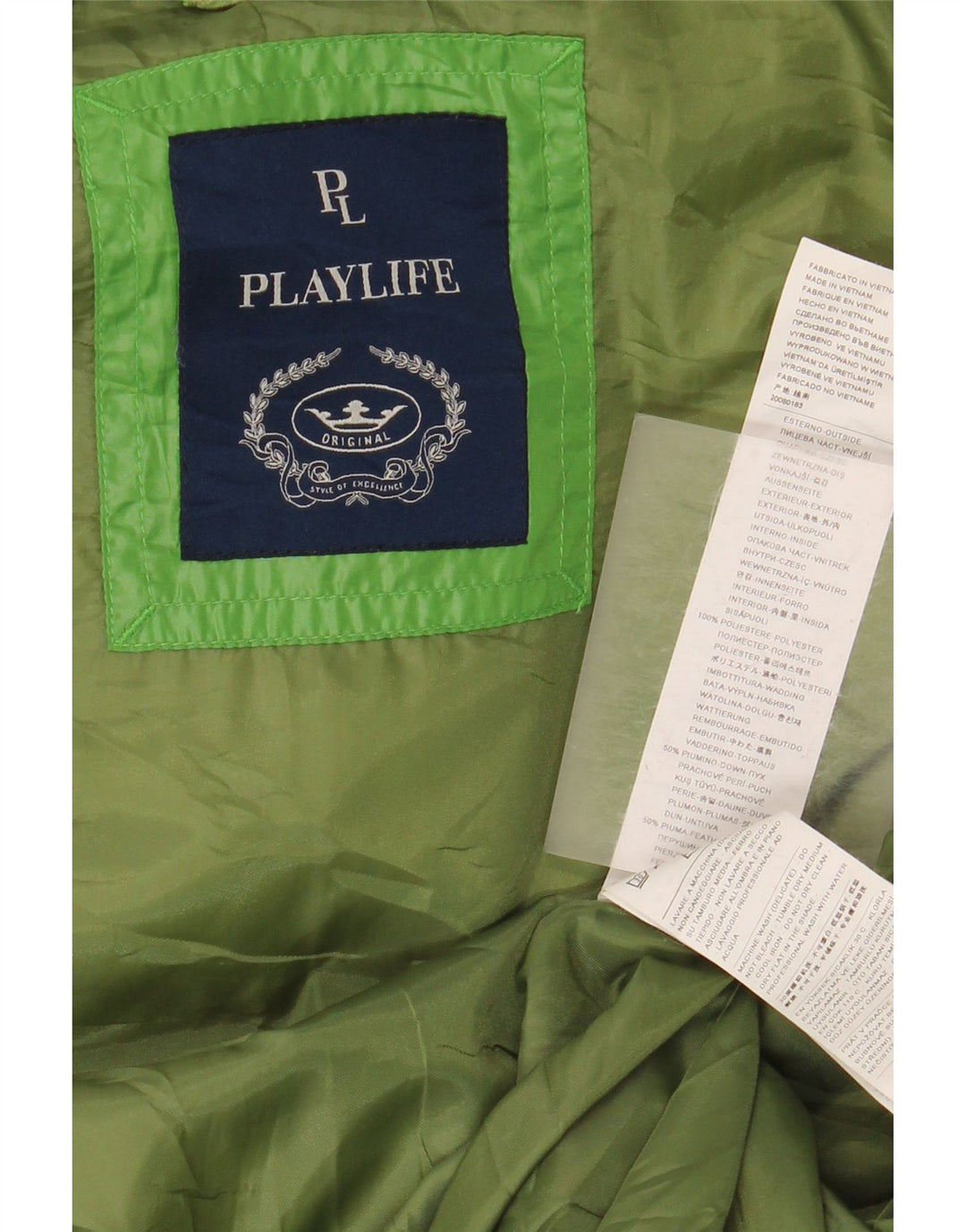 Playlife Polstret jakke til mænd UK 40 Stor grøn polyester