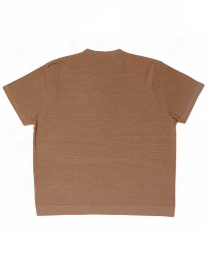 Zara Herre T-Shirt Top Lille Beige Bomuld