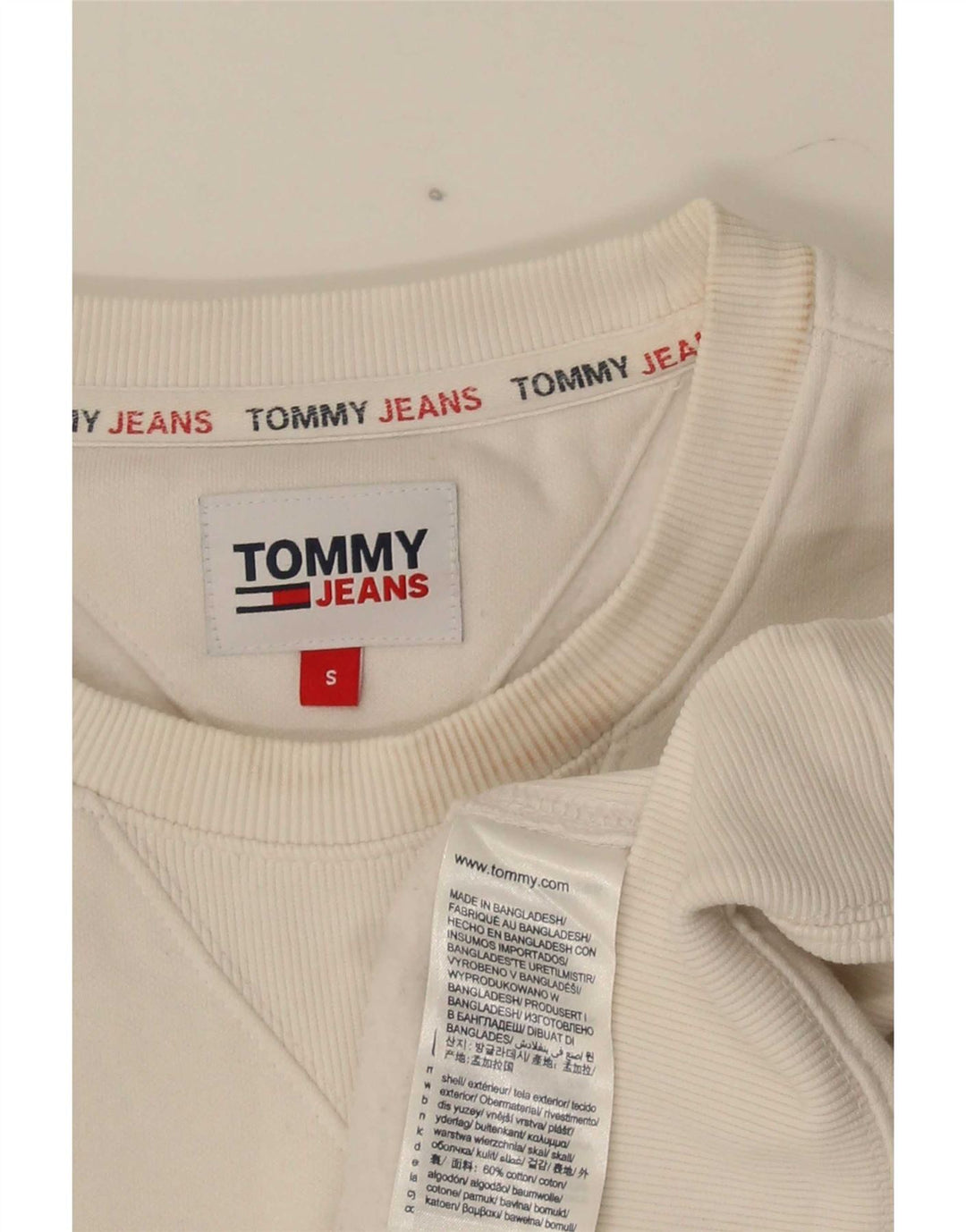 Tommy Hilfiger Herre Grafisk Sweatshirt Jumper Lille Hvid Bomuld