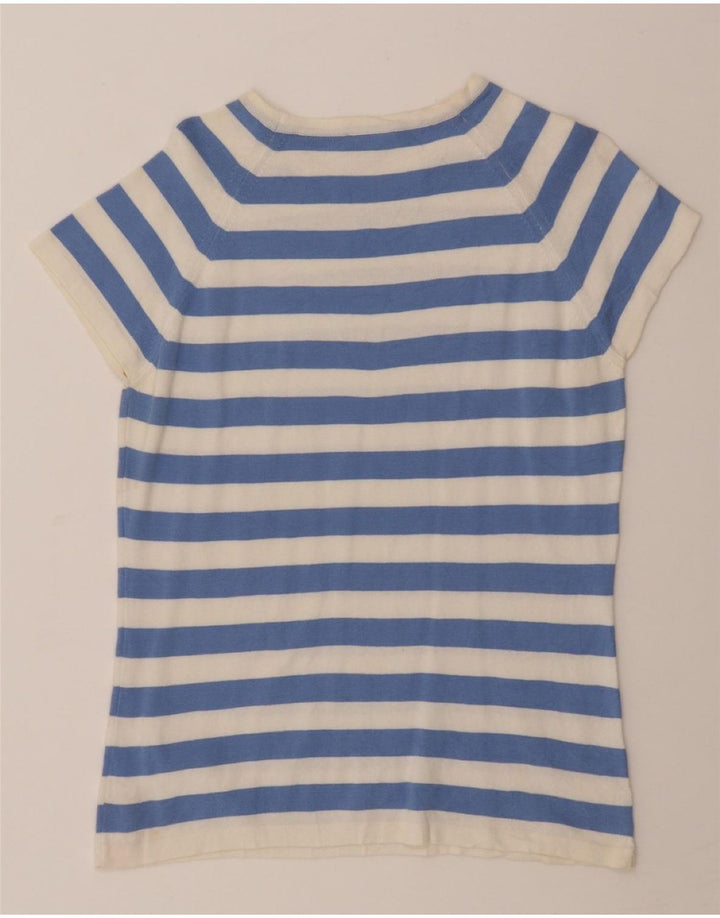 FILA Womens T-Shirt Top UK 12 Medium Blue Striped Vintage Fila and Second-Hand Fila from Messina Hembry 