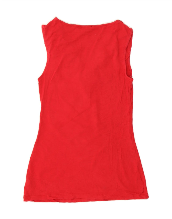 EXPRESS Womens Sleeveless Blouse Top UK 4 XS Red Cotton Vintage Express and Second-Hand Express from Messina Hembry 