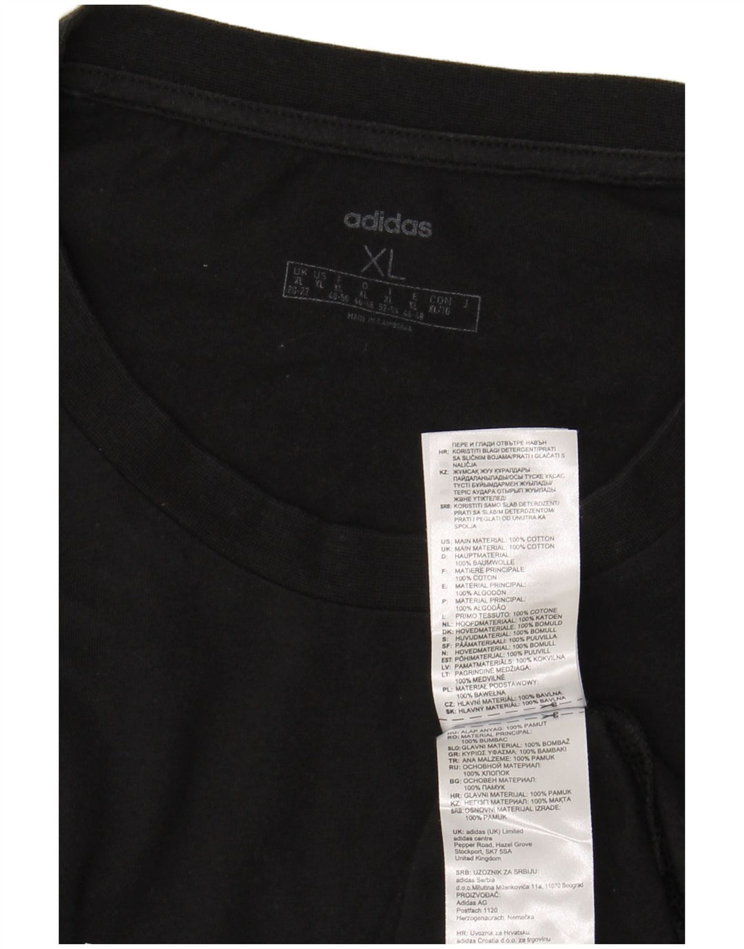 ADIDAS Grafisk T-shirt top til kvinder UK 20/22 XL Sort bomuld