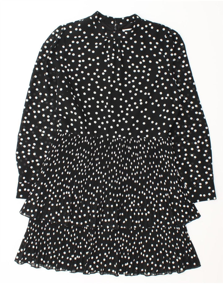 WAREHOUSE Womens Long Sleeve Tiered Dress UK 12 Medium Black Polka Dot Vintage Warehouse and Second-Hand Warehouse from Messina Hembry 