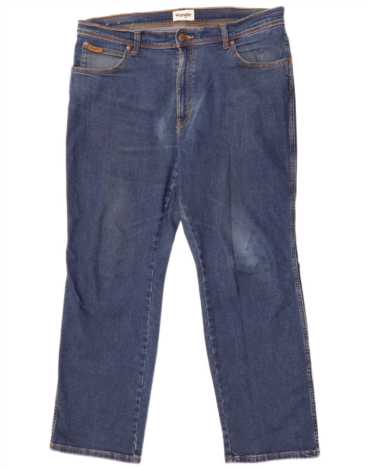 Wrangler Herre Texas Straight Jeans W38 L30 Blå Bomuld