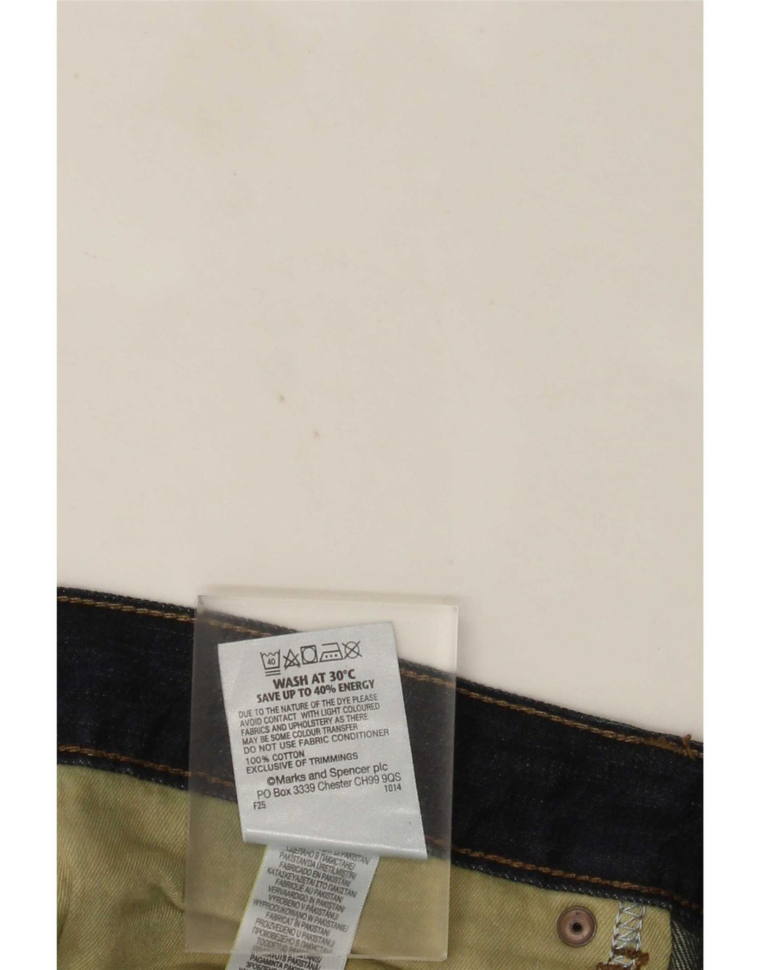 Marks & Spencer Herre Relaxed Straight Jeans W42 L29 Marineblå Bomuld