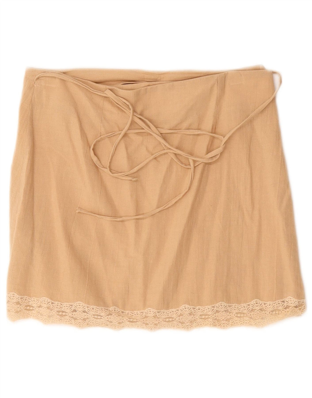 Zara Kvinde slå-nederdel Medium W30 Beige Bomuld