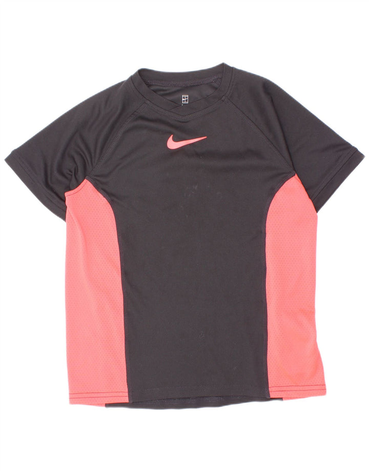Nike Boys Dri Fit T-Shirt Top 8-9 år Lille sort Colourblock Polyester