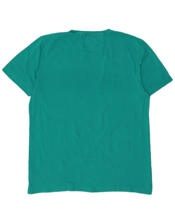 Tommy Hilfiger Herre grafisk T-shirt top 2XL turkis bomuld