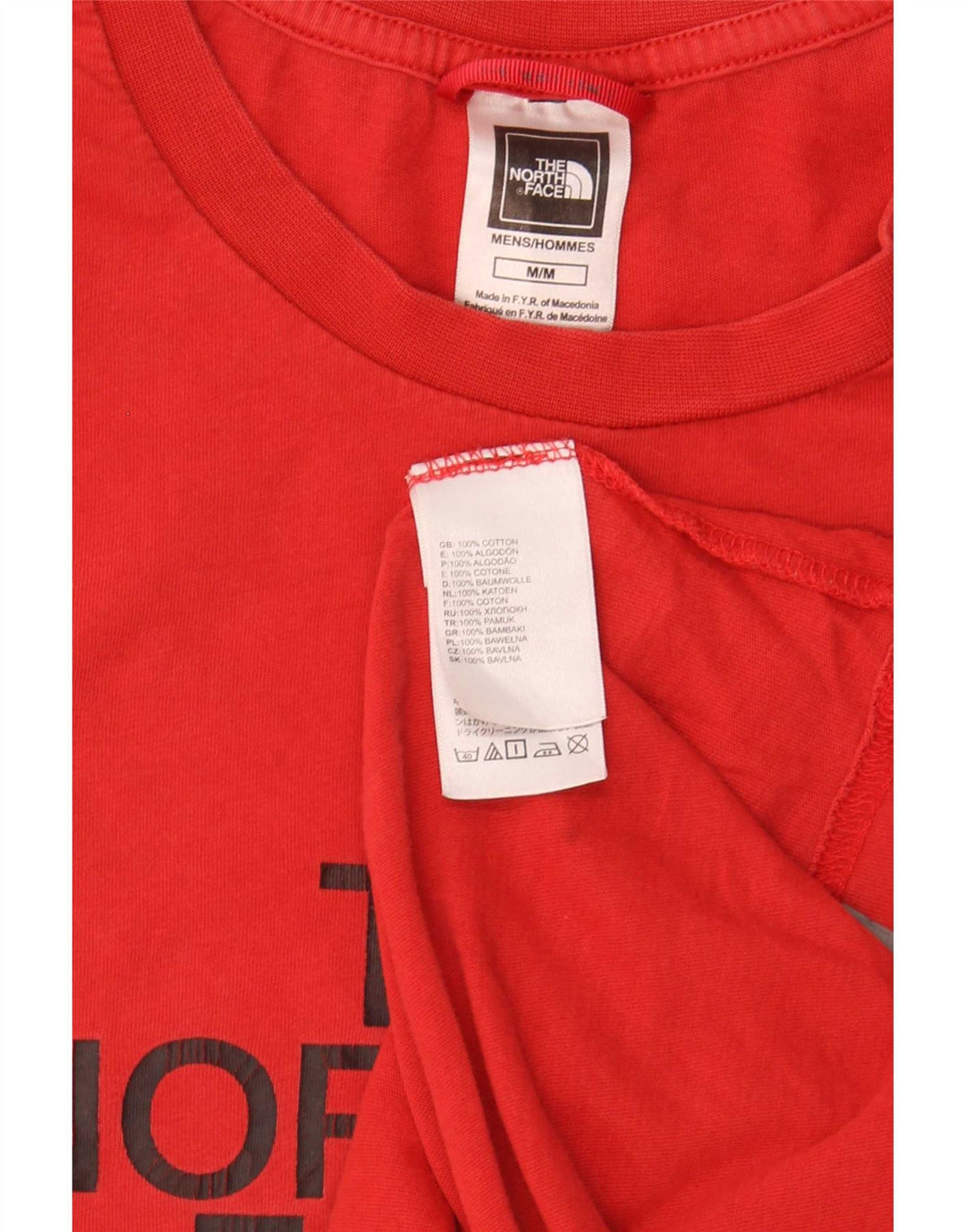 The North Face Herre grafisk T-shirt Top Medium Rød Bomuld