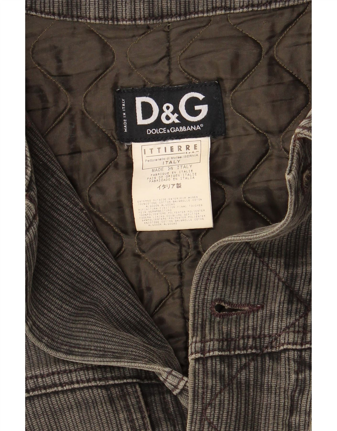 DOLCE & GABBANA Herre Ittierre Corduroy-jakke UK 38 Medium Grå