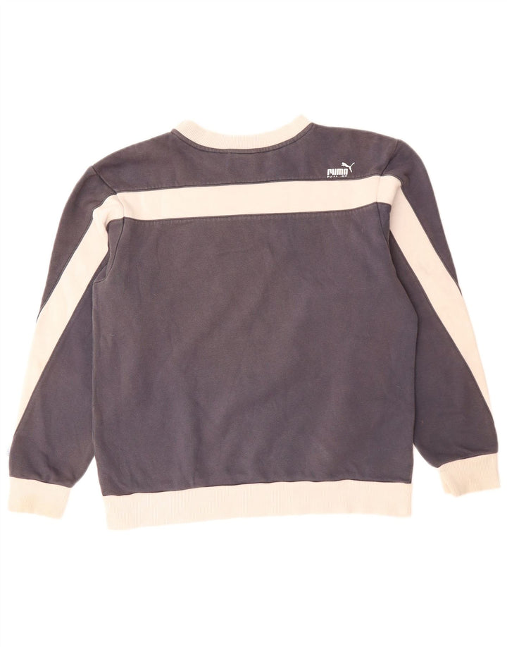 PUMA Boys Graphic Sweatshirt Jumper 13-14 Years Grey Colourblock Cotton