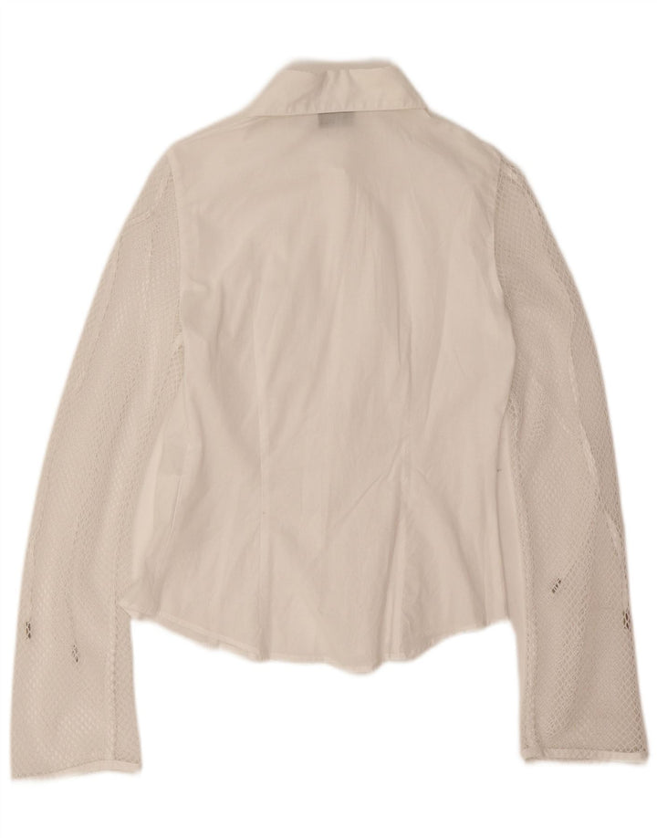 Roccobarocco Dame Shirt Bluse UK 8 Small White