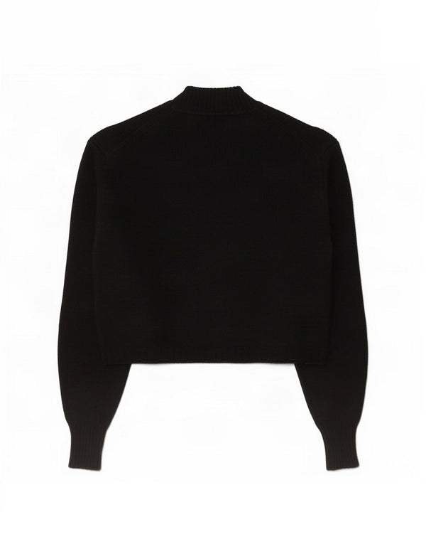 Calvin Klein Jeans Dame Crop Turtle Neck Jumper Sweater UK 6 XS Sort