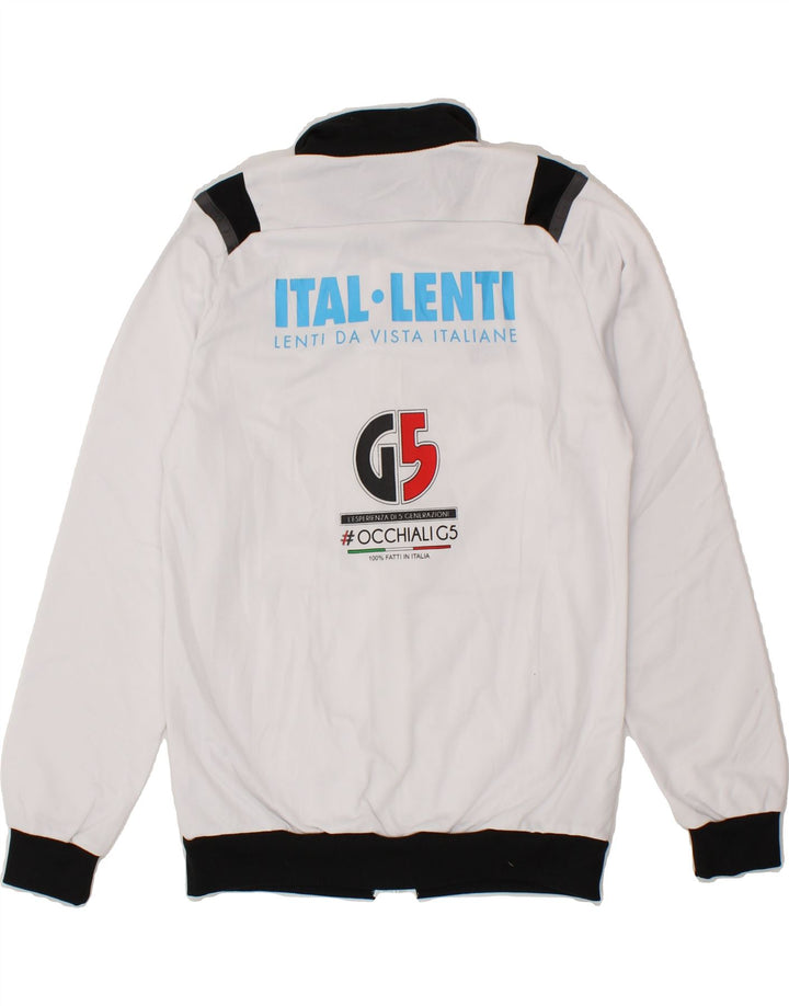 ERREA Womens Graphic Tracksuit Top Jacket UK 14 Medium White Colourblock Vintage Errea and Second-Hand Errea from Messina Hembry 