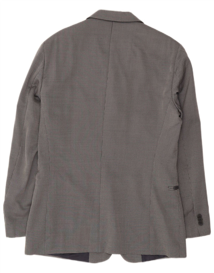 Emporio Armani Herre 3-knaps blazerjakke IT 48 Lille marineblå ternet uld