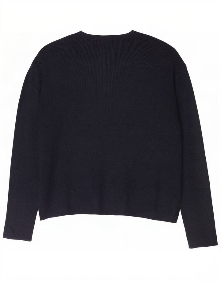 Marks & Spencer Dame V-hals sweater UK 16 Large Black Viscose