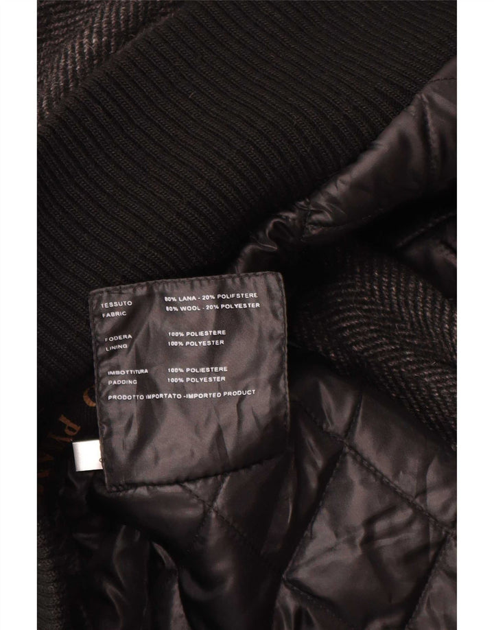 Pyramid Herre Bomber Jacket UK 40 Stor Grå Sildebensuld