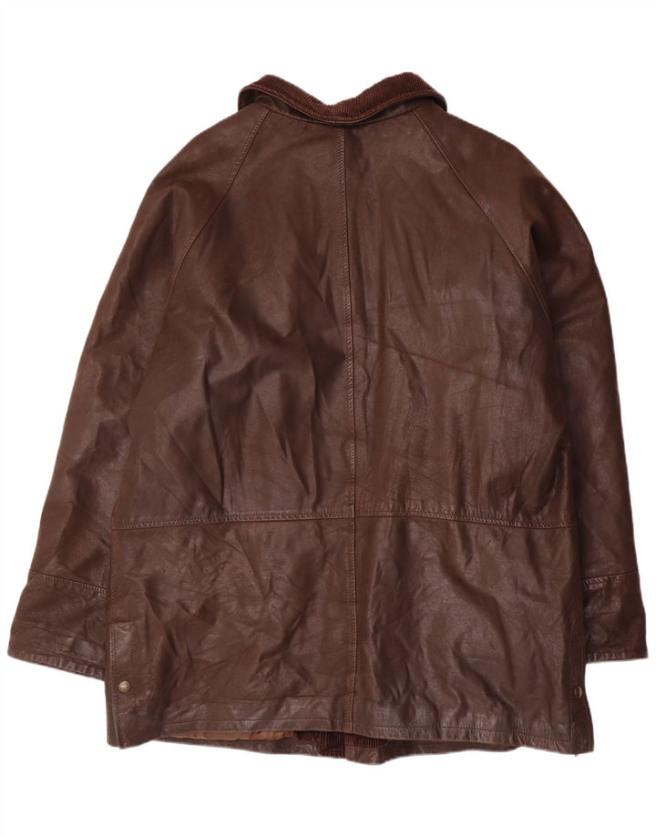Pierre Cardin Herre Læderjakke IT 56 3XL Brun