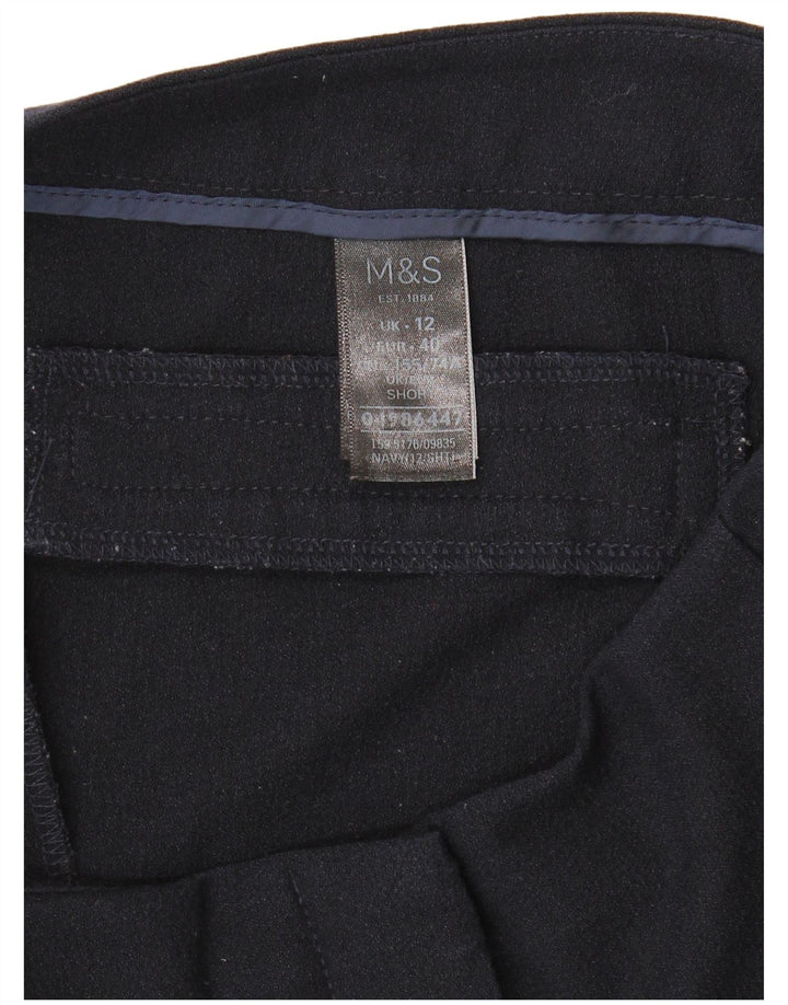 Marks & Spencer Dame Cropped Trousers UK 12 Medium W30 L25 Navy Blue