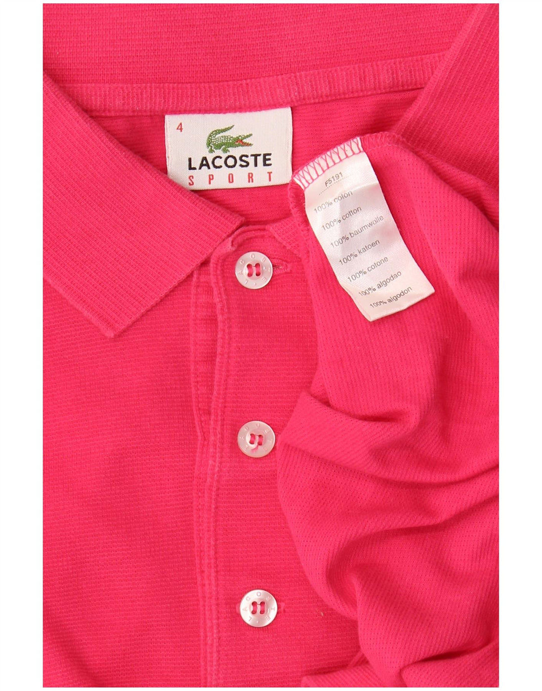 Lacoste herre poloshirt størrelse 4 Medium Pink bomuld