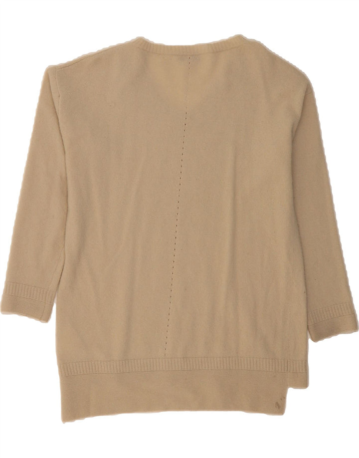FAY Womens V-Neck Jumper Sweater UK 14 Medium Beige Wool Vintage Fay and Second-Hand Fay from Messina Hembry 