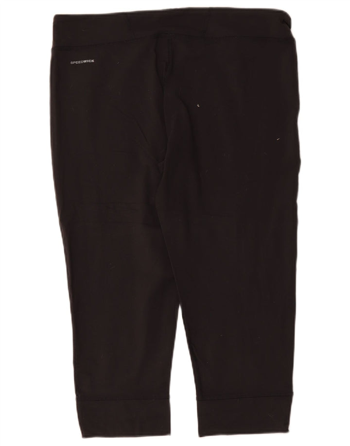 Reebok Dame Capri Leggings UK 18 XL Sort Nylon