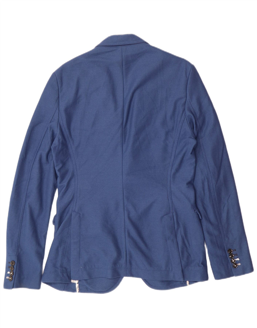 ZARA Herre 2-knaps blazerjakke EU 50 Medium Blue Polyester