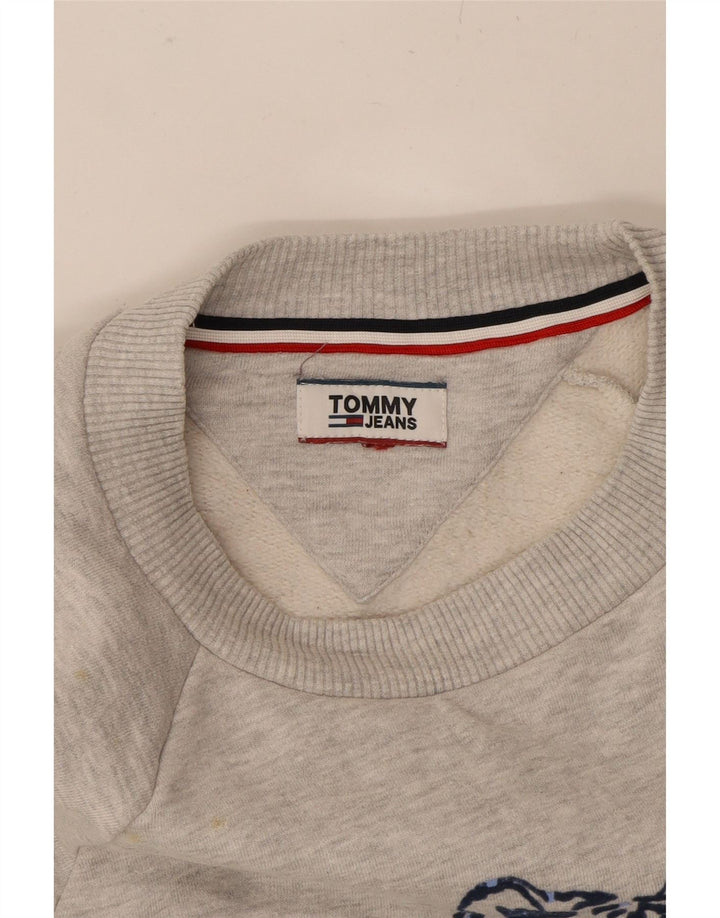 TOMMY HILFIGER Womens Oversized Graphic Sweatshirt Jumper UK 18 XL Grey Vintage Tommy Hilfiger and Second-Hand Tommy Hilfiger from Messina Hembry 