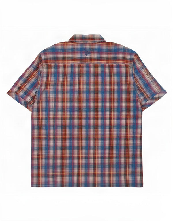 Fat Face Mens Short Sleeve Shirt Large Blue Check Cotton