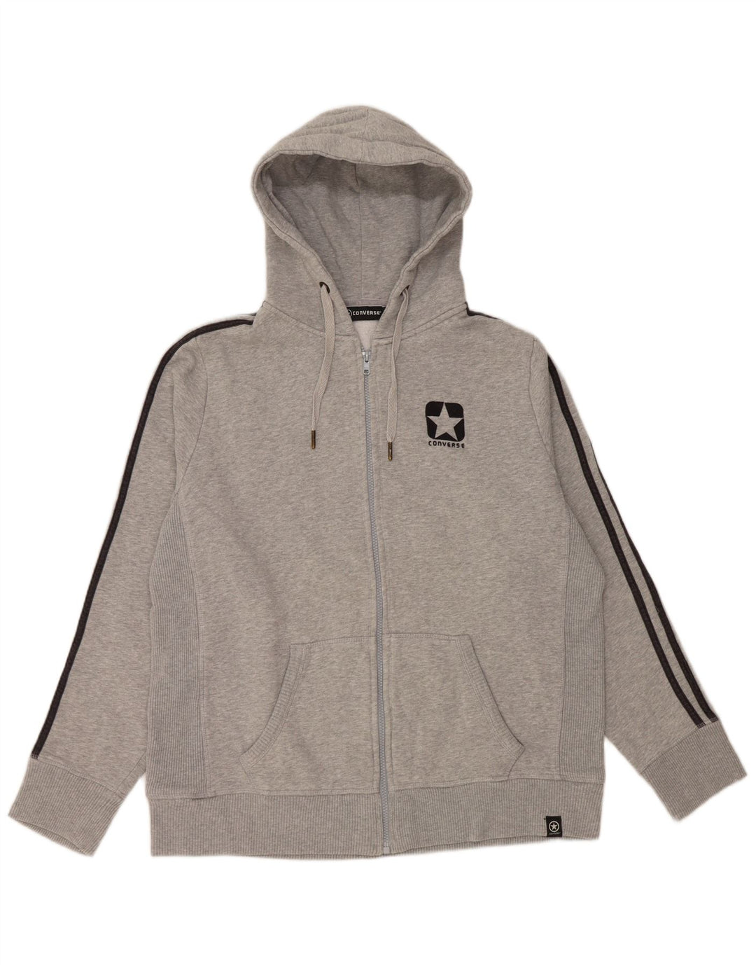 Converse hættetrøje med lynlås til kvinder UK 18 XL Grå Flecked Bomuld