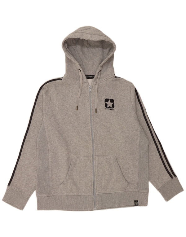 Converse hættetrøje med lynlås til kvinder UK 18 XL Grå Flecked Bomuld