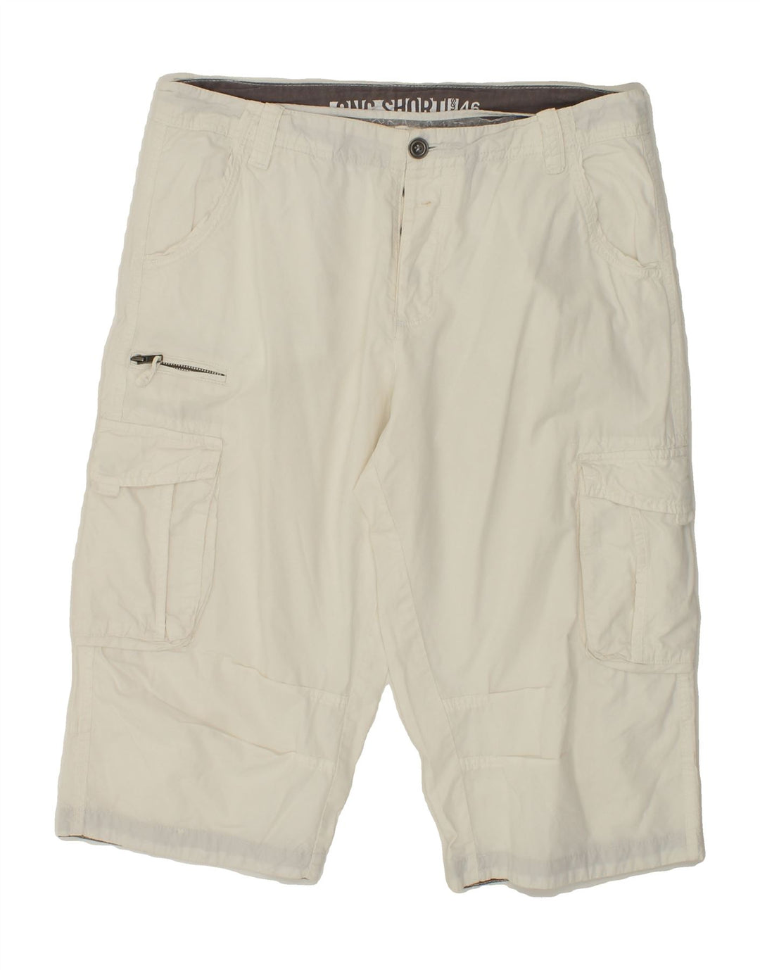 JULES Womens Bermuda Cargo Shorts W38 XL White Cotton Vintage Jules and Second-Hand Jules from Messina Hembry 