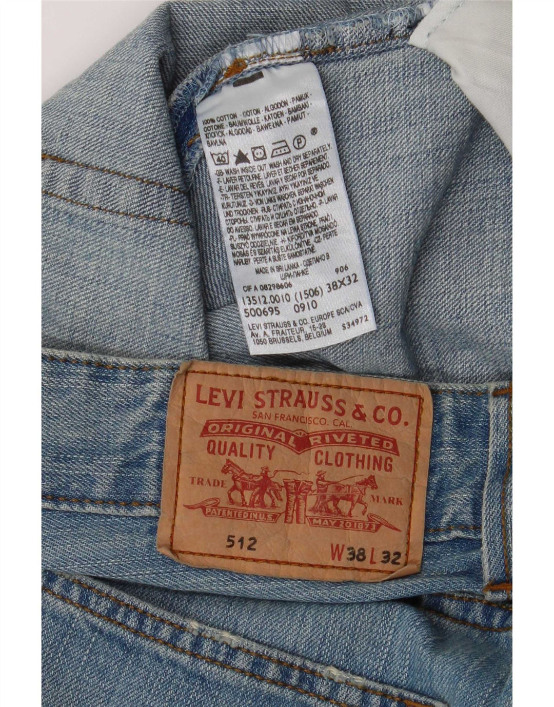 Levi's Herre 512 Slim Tapered Jeans W38 L32 Blå Bomuld