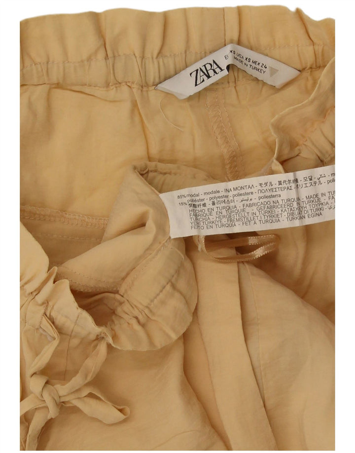 Zara Womens Hot Pants UK 4 XS W24 Beige Modal
