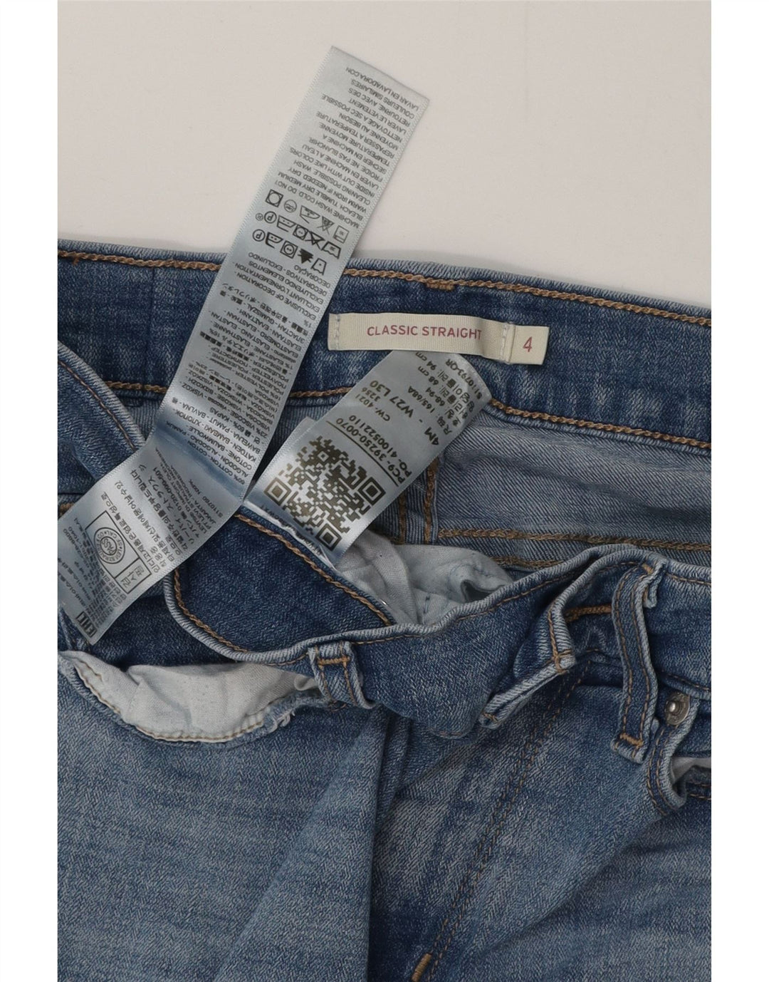 LEVI'S Dame Klassiske Straight Jeans US 4 Small W27 L30 Blå Bomuld