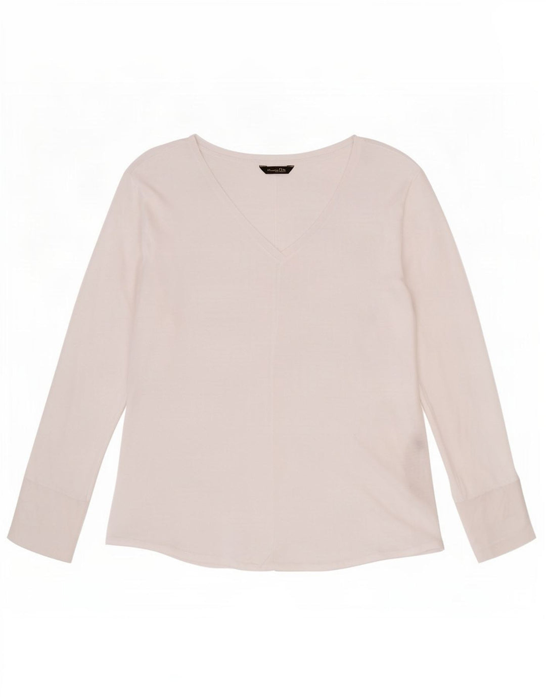 Massimo Dutti Dame Se Through Top Langærmet UK 12 Medium White Lyocell