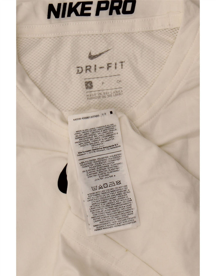 Nike Herre Dri Fit grafisk T-shirt top lille hvid polyester