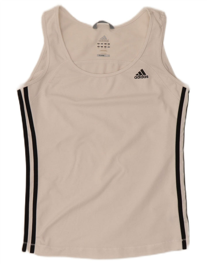 ADIDAS Dame Climalite Vest Top UK 16 Large White Polyester