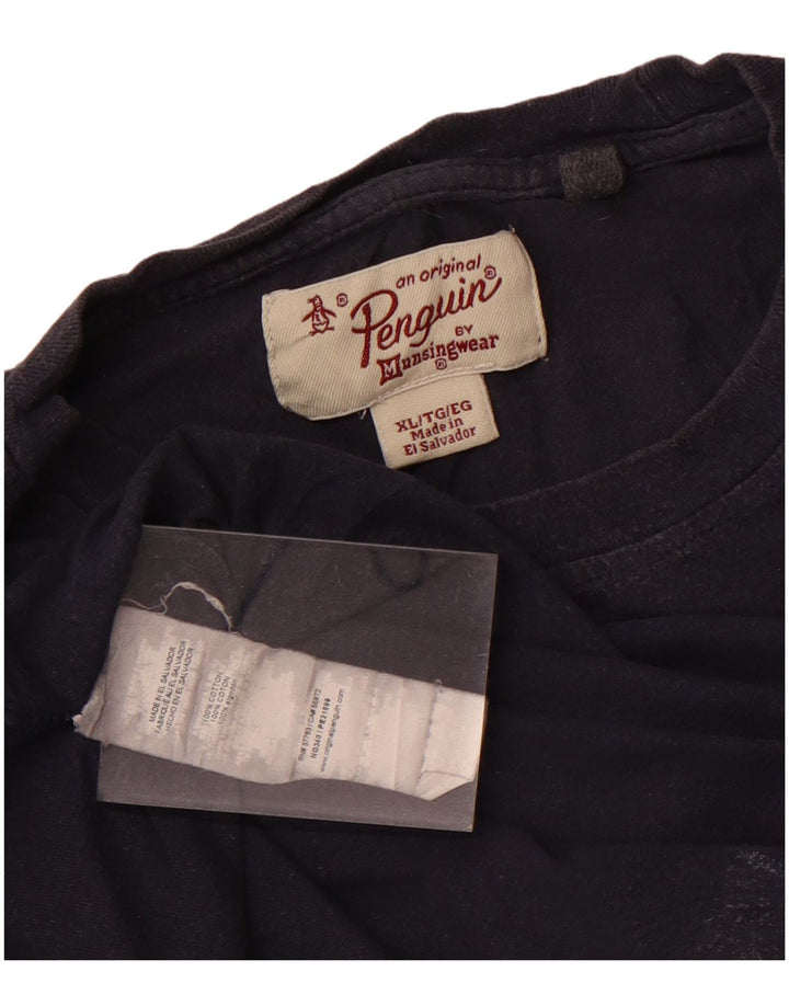 Penguin Herre grafisk T-shirt top XL marineblå bomuld